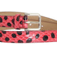 Polka Dot Snakeskin Belt with Silver Buckle