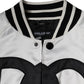 White Polyester Logo Full Zip Bomber Jacket