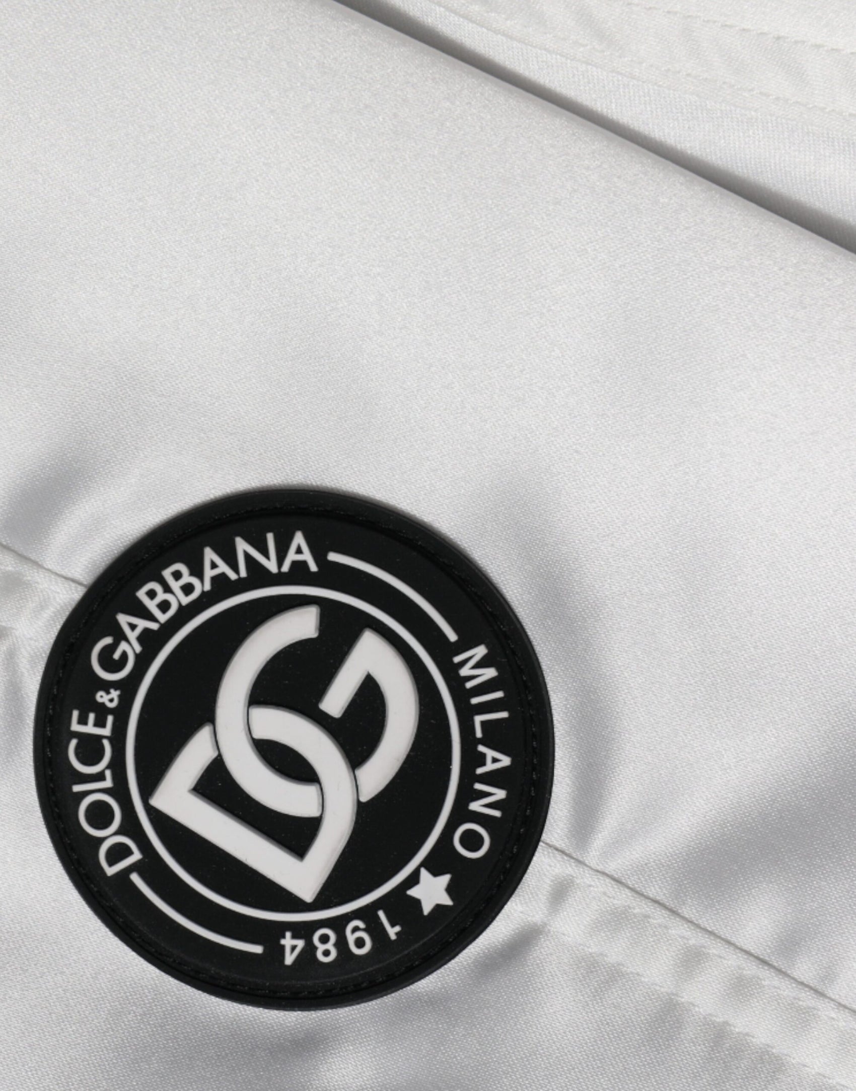 Giubbotto bomber con cerniera intera e logo in poliestere bianco