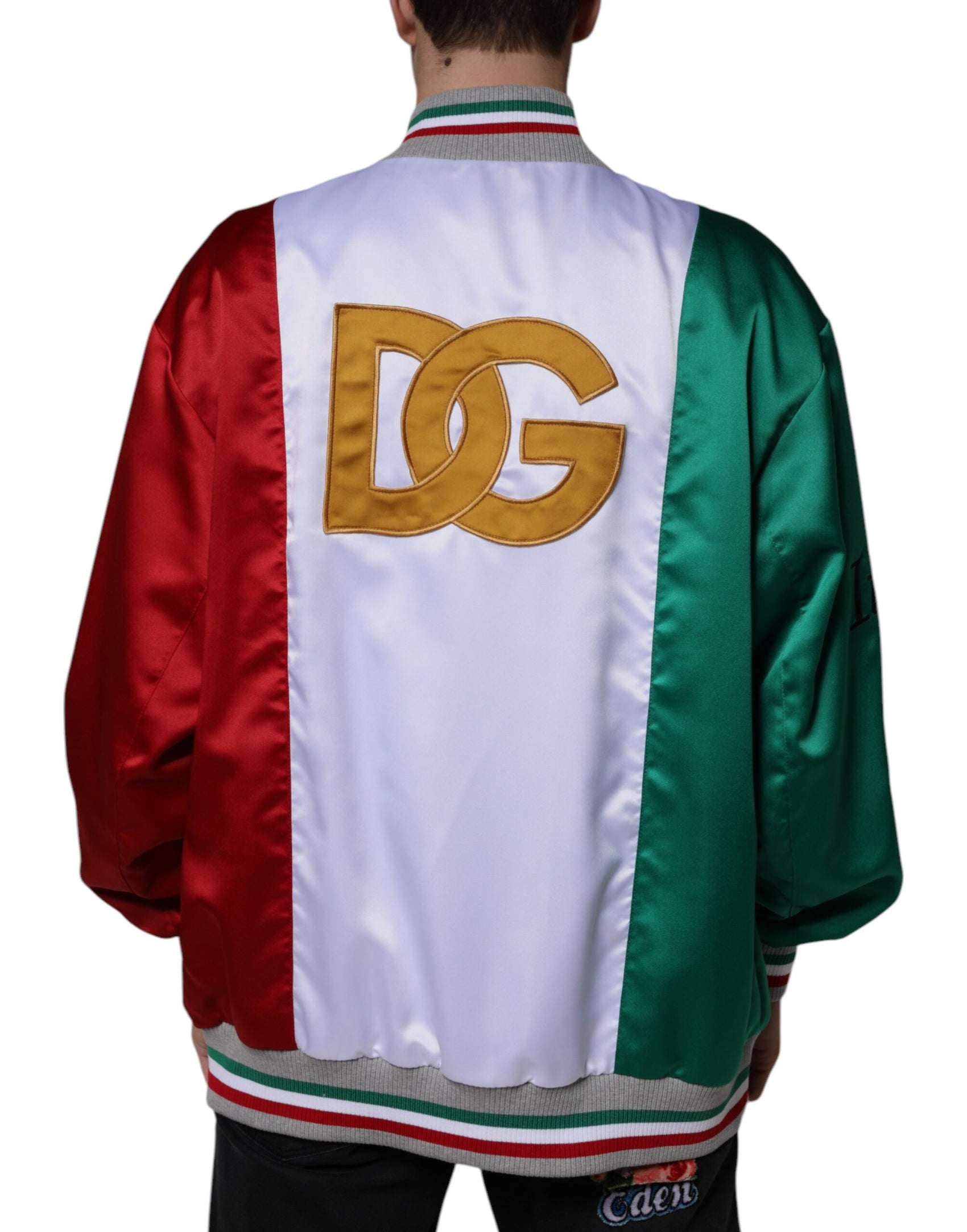 Giacca bomber con bottoni multicolore Italia