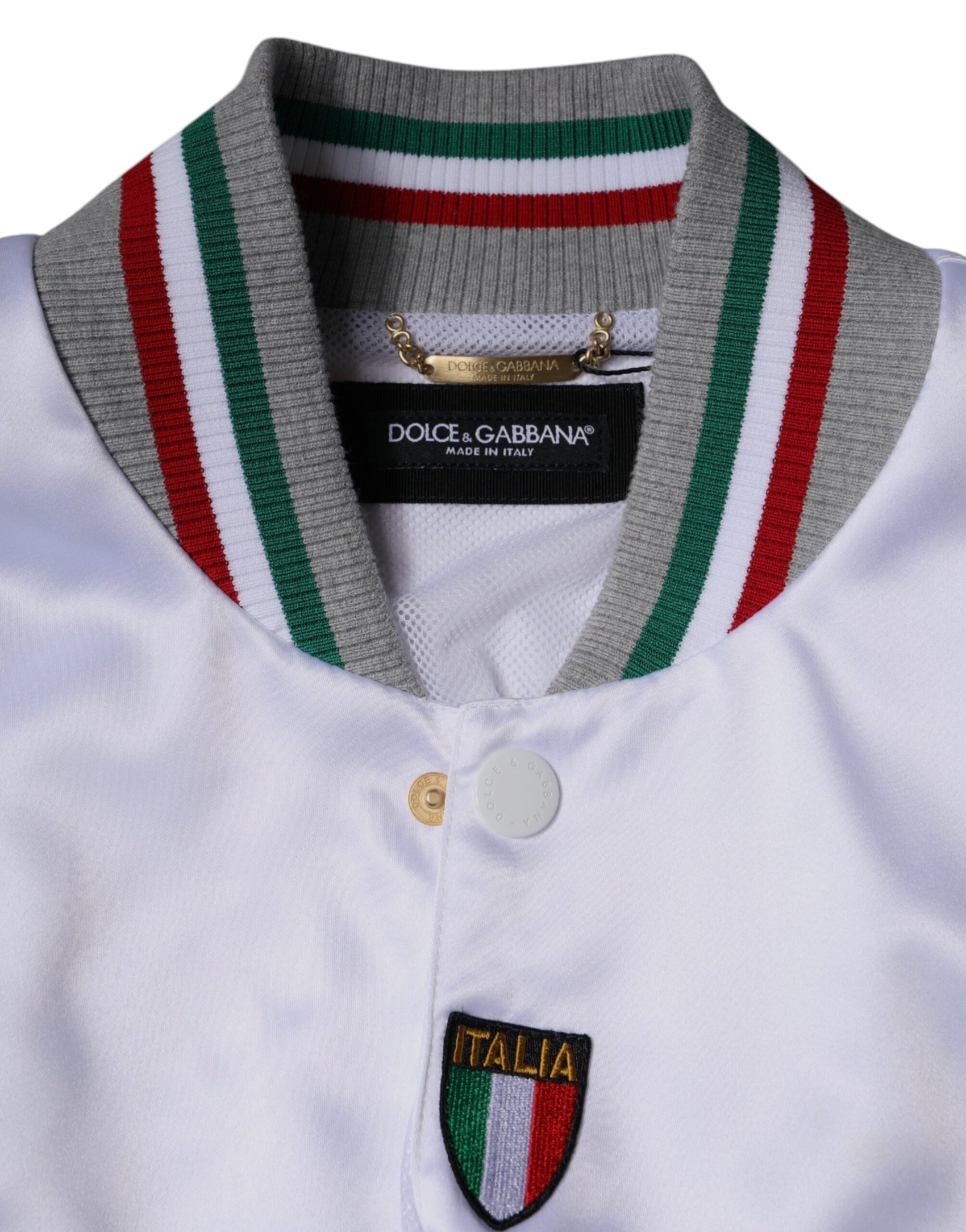 Giacca bomber con bottoni multicolore Italia