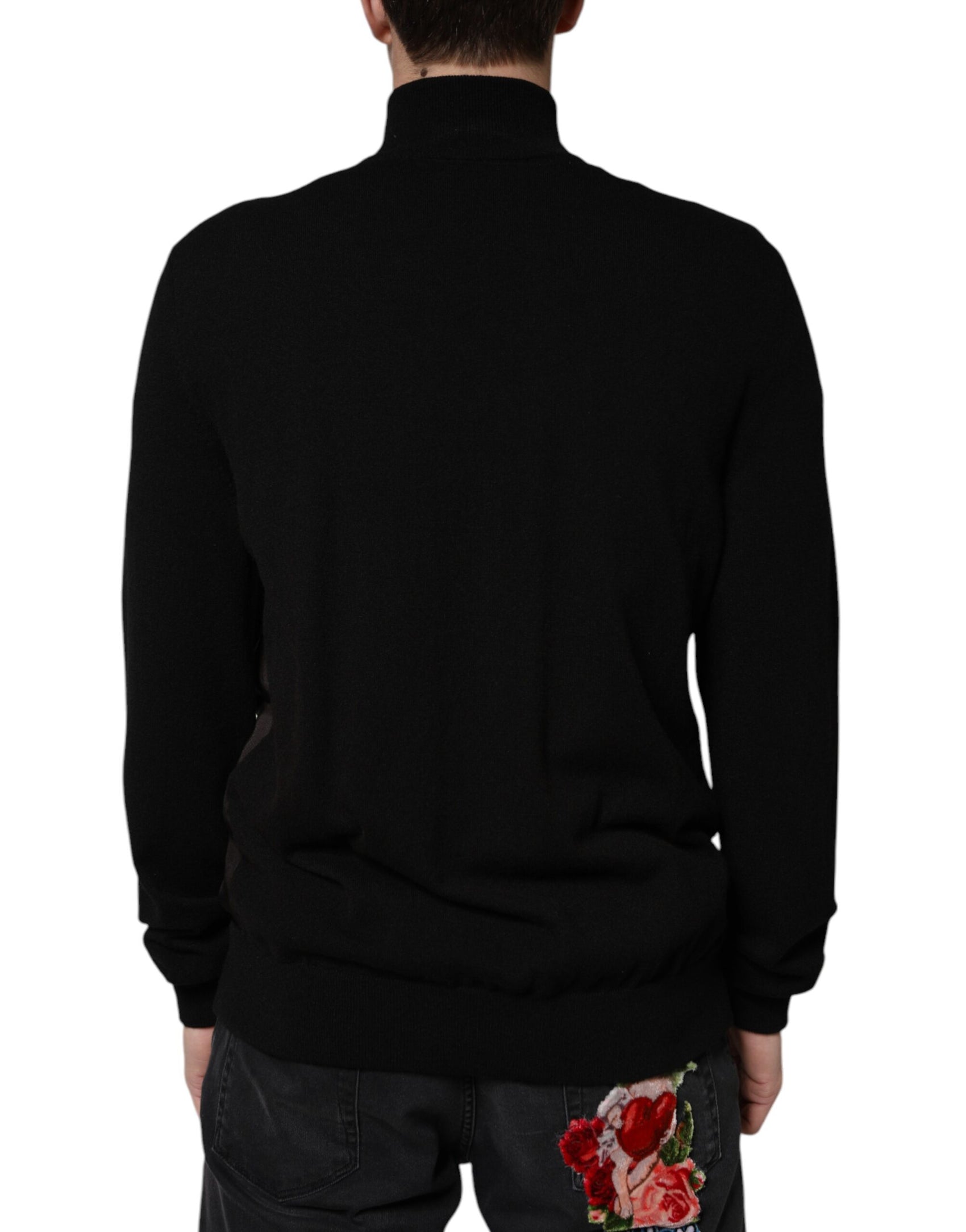 Schwarze Bomberjacke mit durchgehendem Reißverschluss und Logo-Monogramm