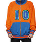 Orange Blue Full Zip Jersey Bomber Jacket