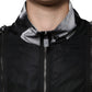 Black Nylon Full Zip Men Bomber Jacket