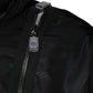 Black Nylon Full Zip Men Bomber Jacket