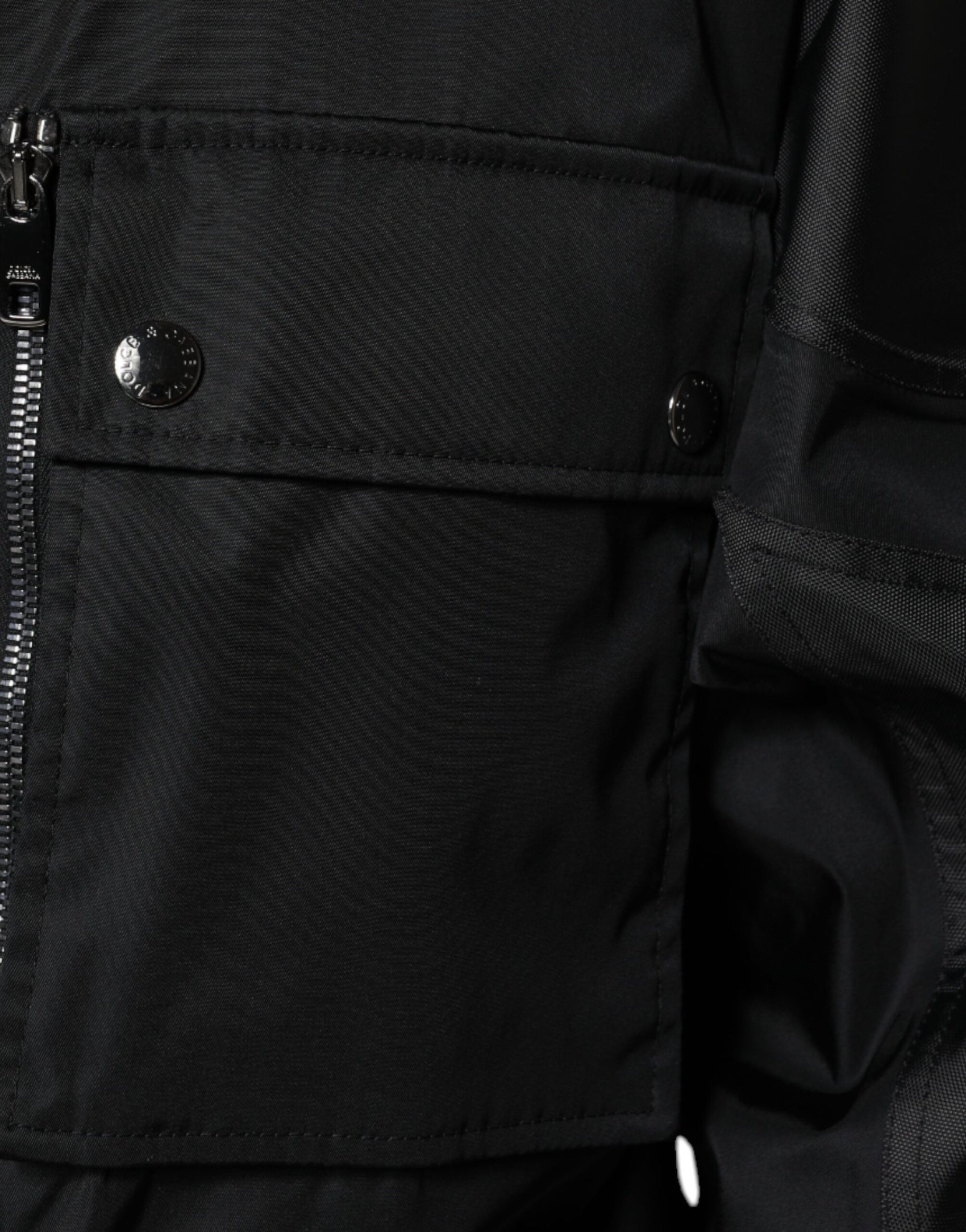 Schwarze Nylon Winter Herren Parka Mantel Jacke