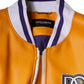 Orange White Full Zip Jersey Bomber Jacket