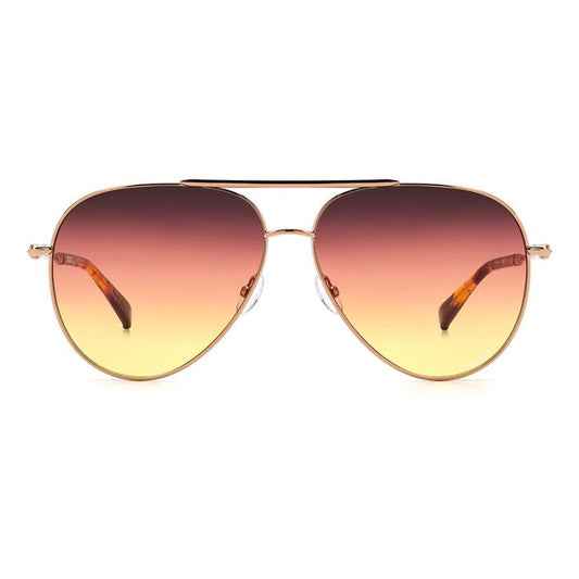 Sonnenbrille aus goldenem Metall