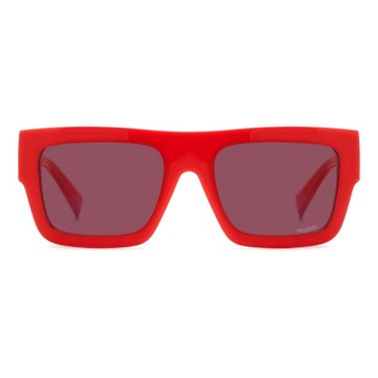 Rote Sonnenbrille aus Kunststoff