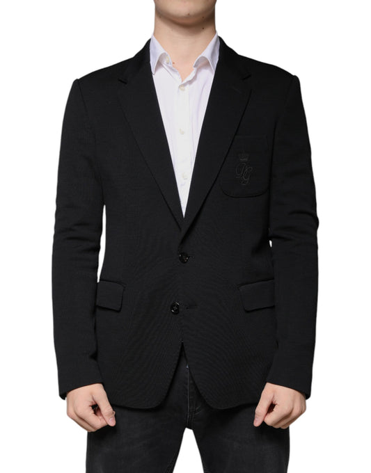 Blazer monopetto formale in lana nera