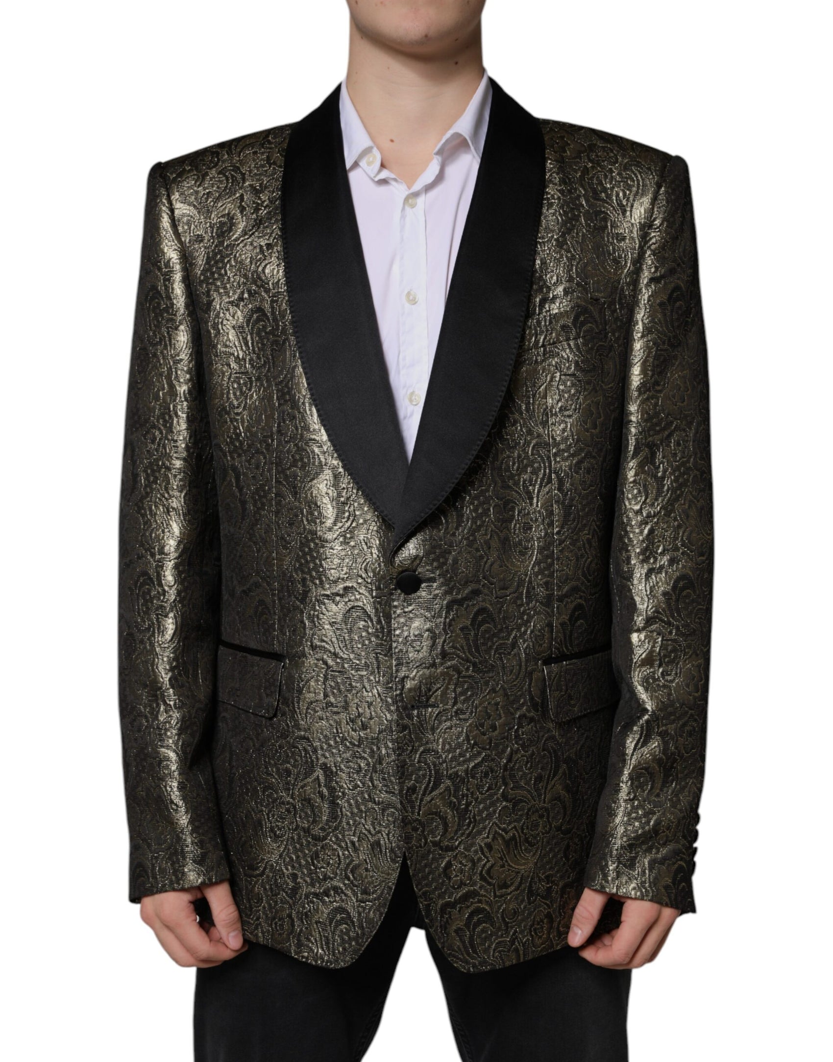 Blazer monopetto in jacquard SICILIA oro