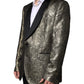 Gold SICILIA Jacquard Single Breasted Coat Blazer