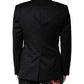 Black Wool Single Breasted Formal Blazer