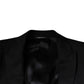 Black Wool Single Breasted Formal Blazer