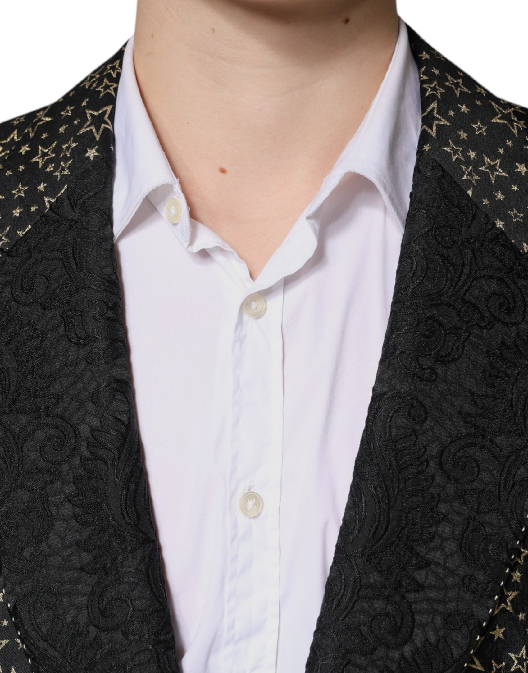 Schwarzer Jacquard-Anzug SICILIA mit Sternen