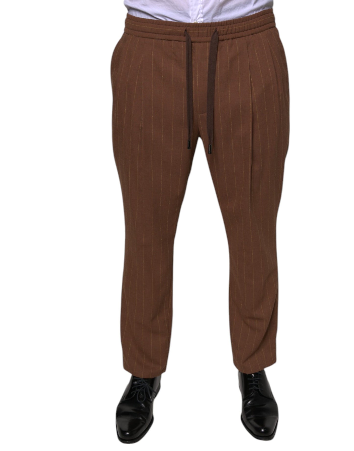 Braune Streifen Skinny Herren Anzughose