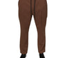 Braune Streifen Skinny Herren Anzughose