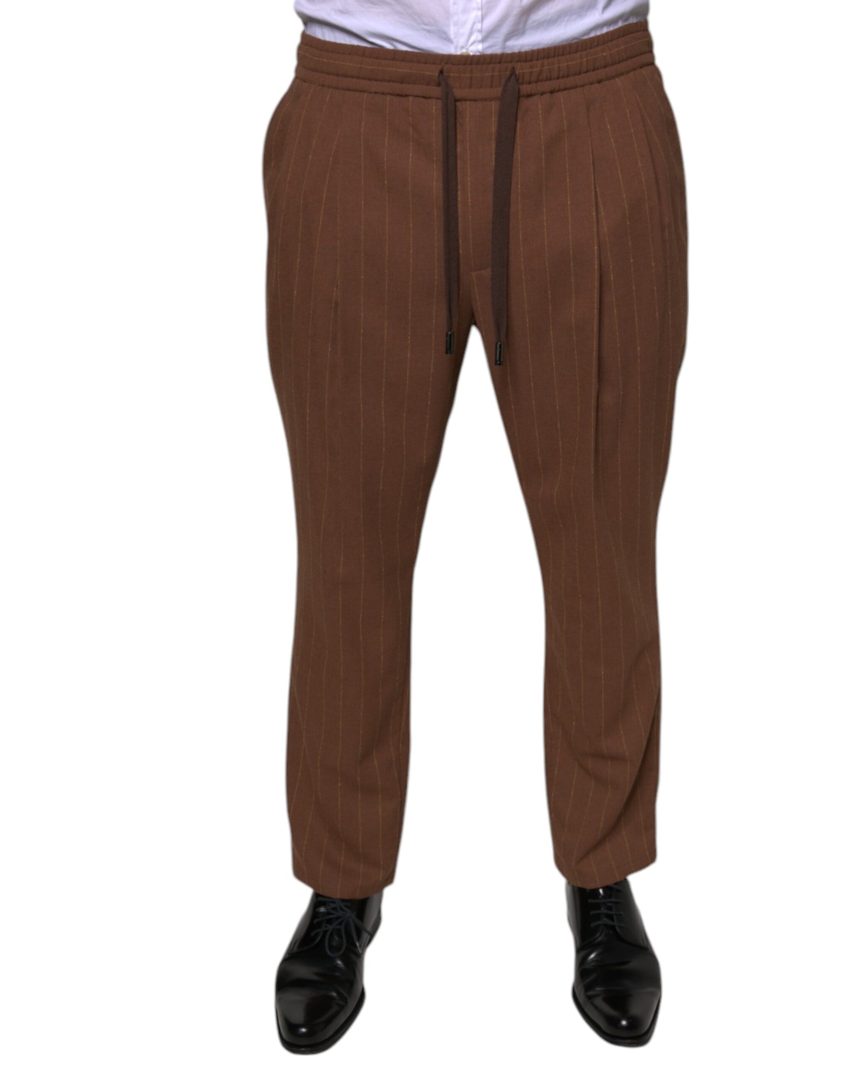 Braune Streifen Skinny Herren Anzughose
