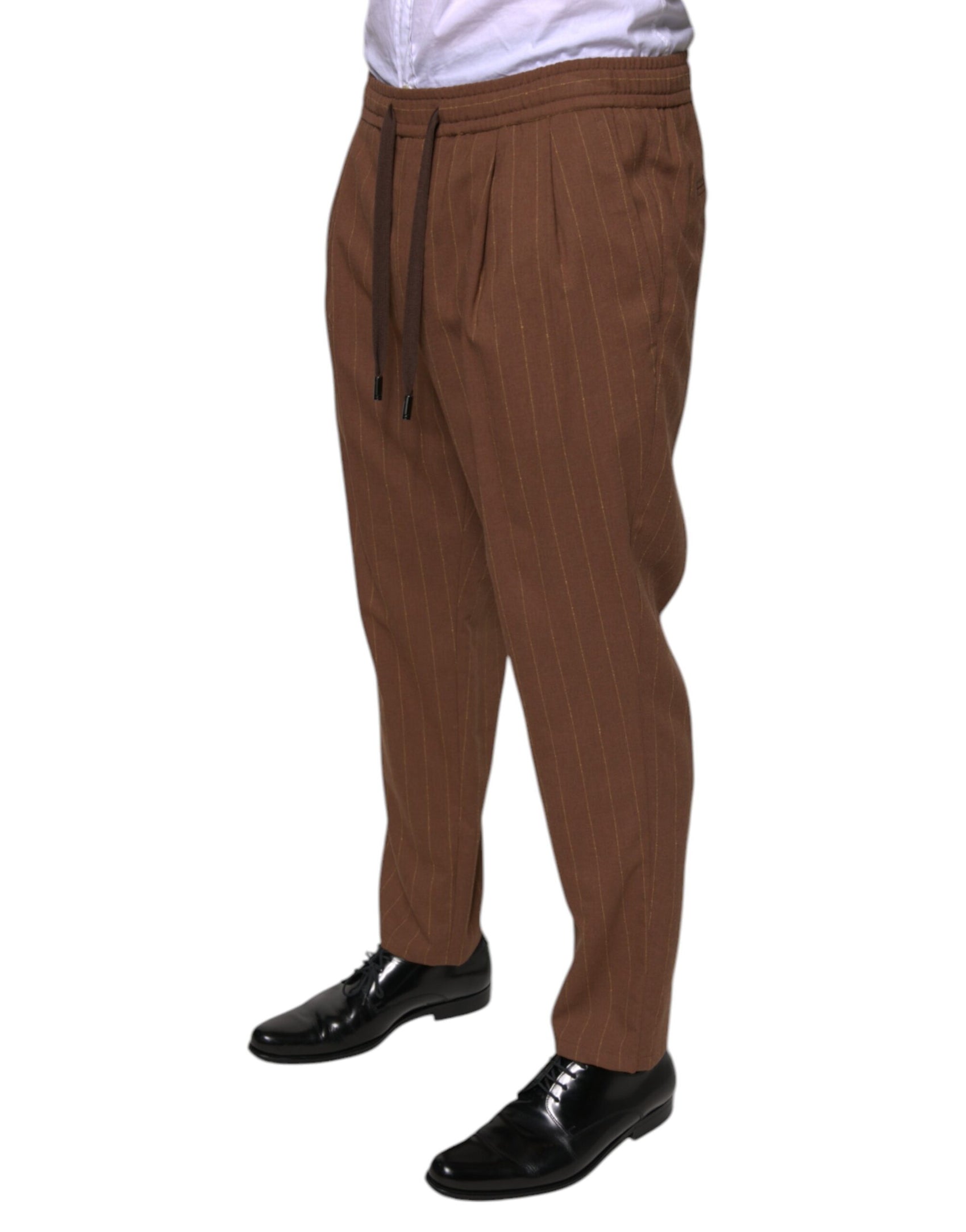 Braune Streifen Skinny Herren Anzughose