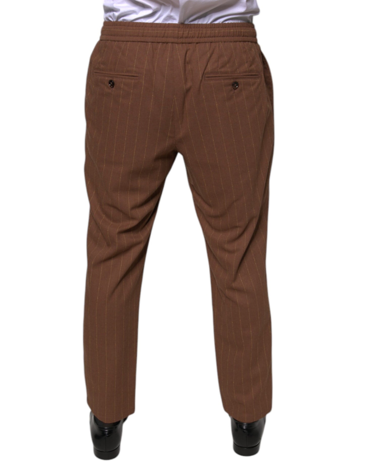 Braune Streifen Skinny Herren Anzughose