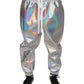 Silber schillernde Herren Jogger Jogginghose