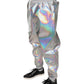 Silber schillernde Herren Jogger Jogginghose