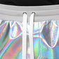 Silber schillernde Herren Jogger Jogginghose