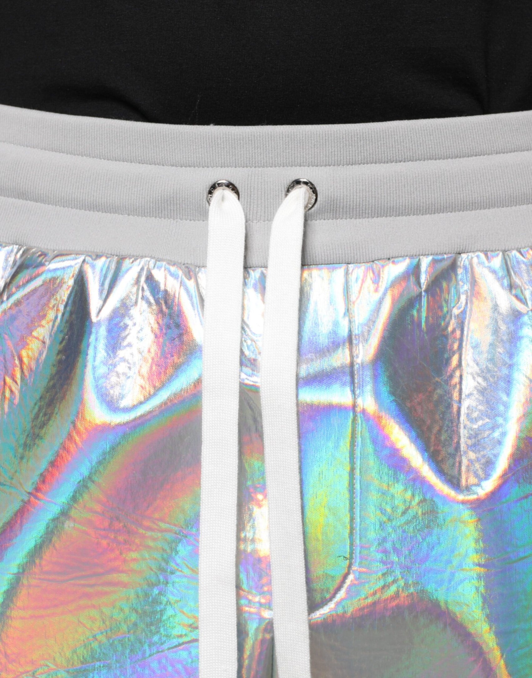 Silber schillernde Herren Jogger Jogginghose