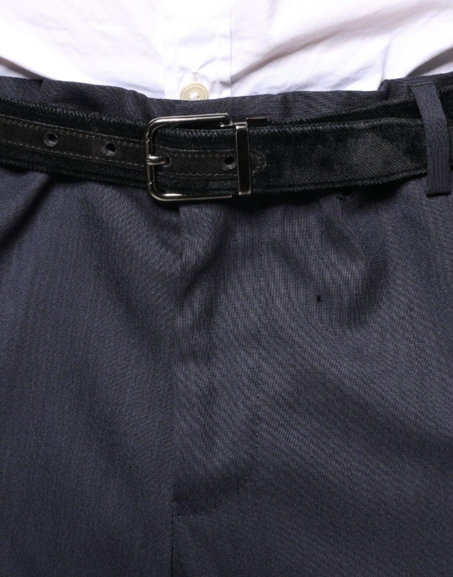 Blaue, enge Anzughose aus Wolle