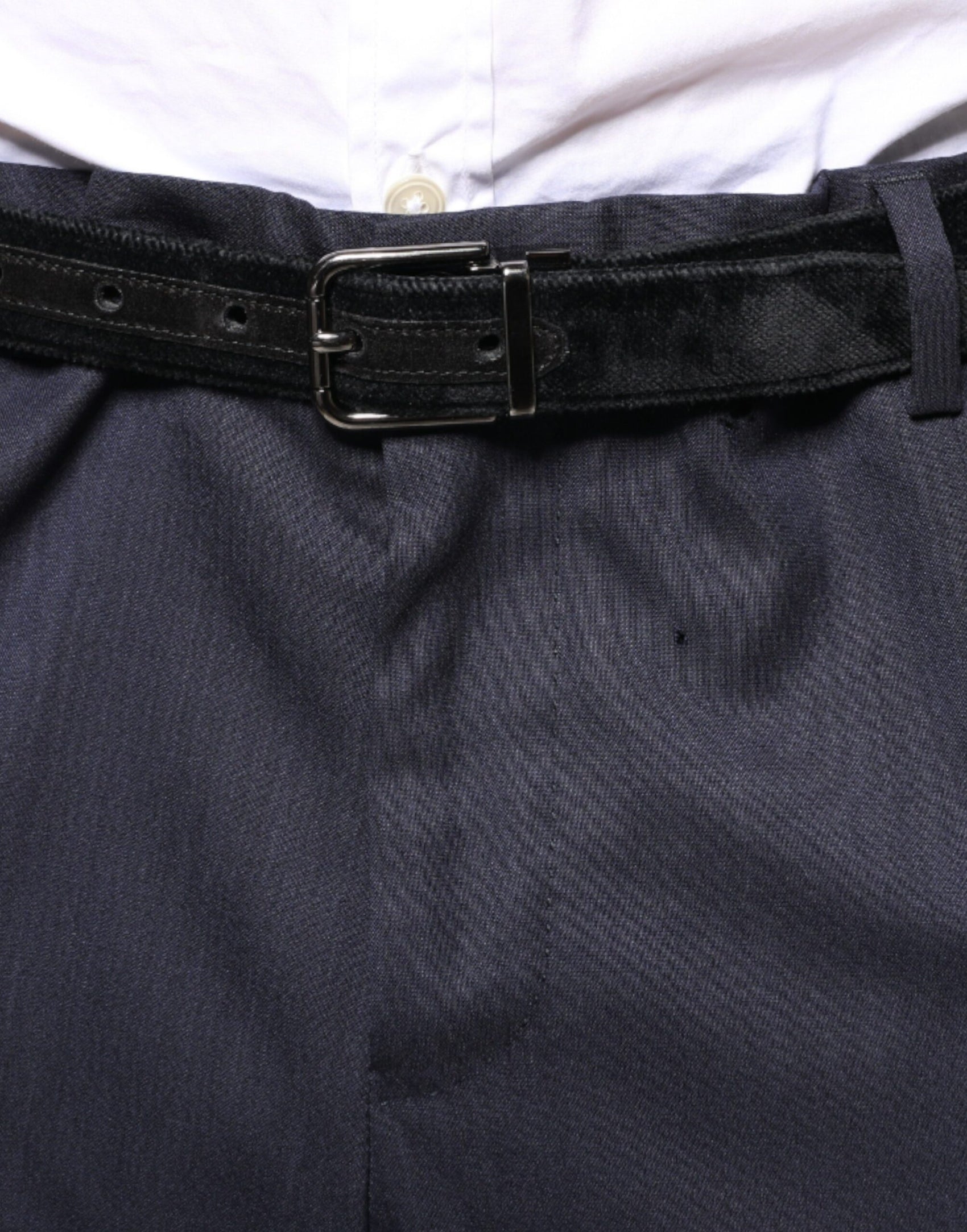 Blaue, enge Anzughose aus Wolle