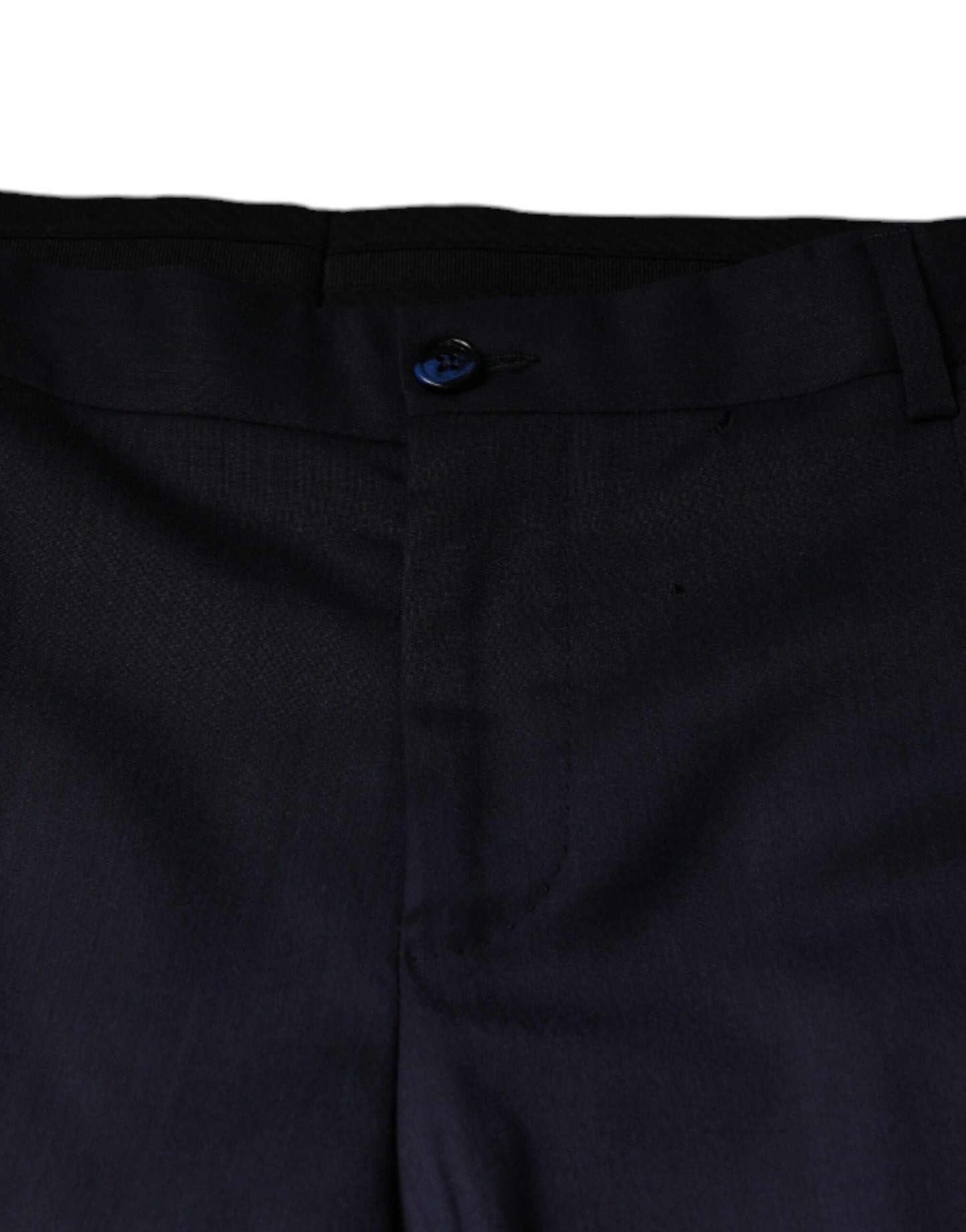 Blaue, enge Anzughose aus Wolle