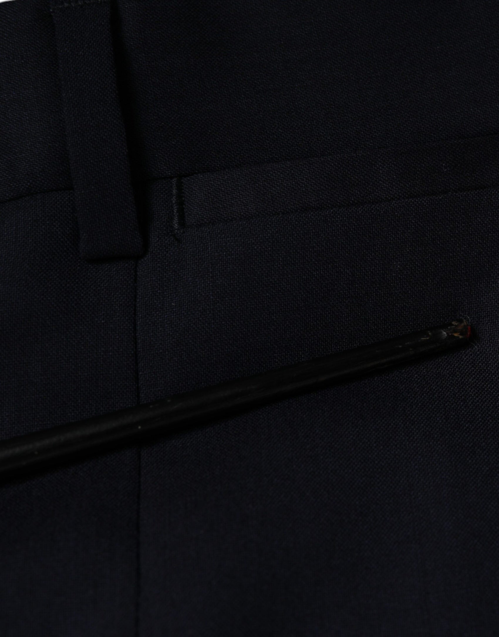 Blaue, enge Anzughose aus Wolle