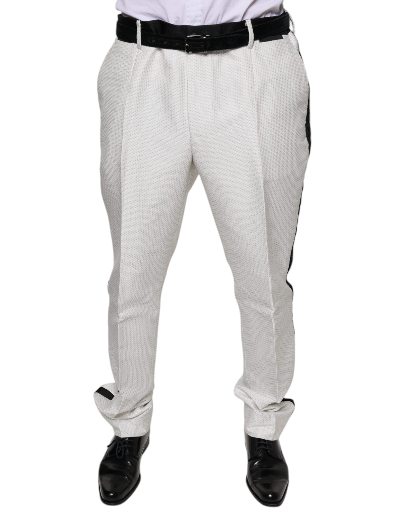 Weiße Anzughose aus Polyester