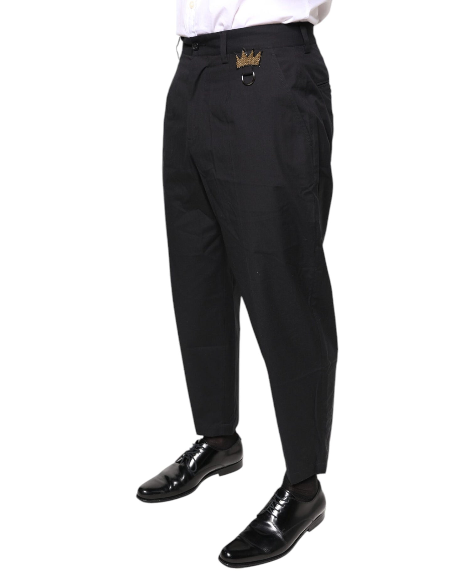 Schwarze Anzughose aus Baumwolle von Crown