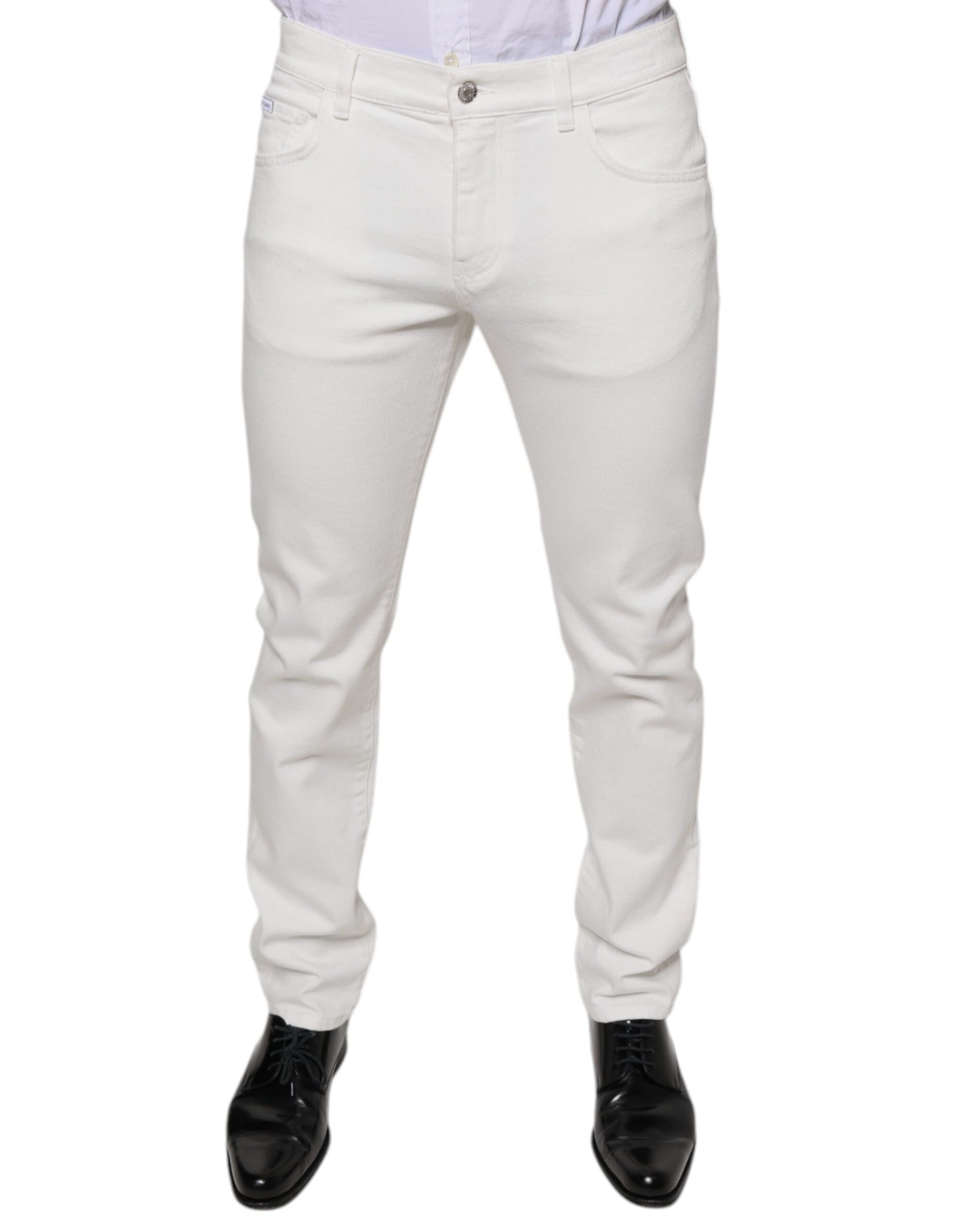 Weiße Skinny Slim Jeans aus Baumwolle für Herren