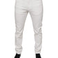 Weiße Skinny Slim Jeans aus Baumwolle für Herren