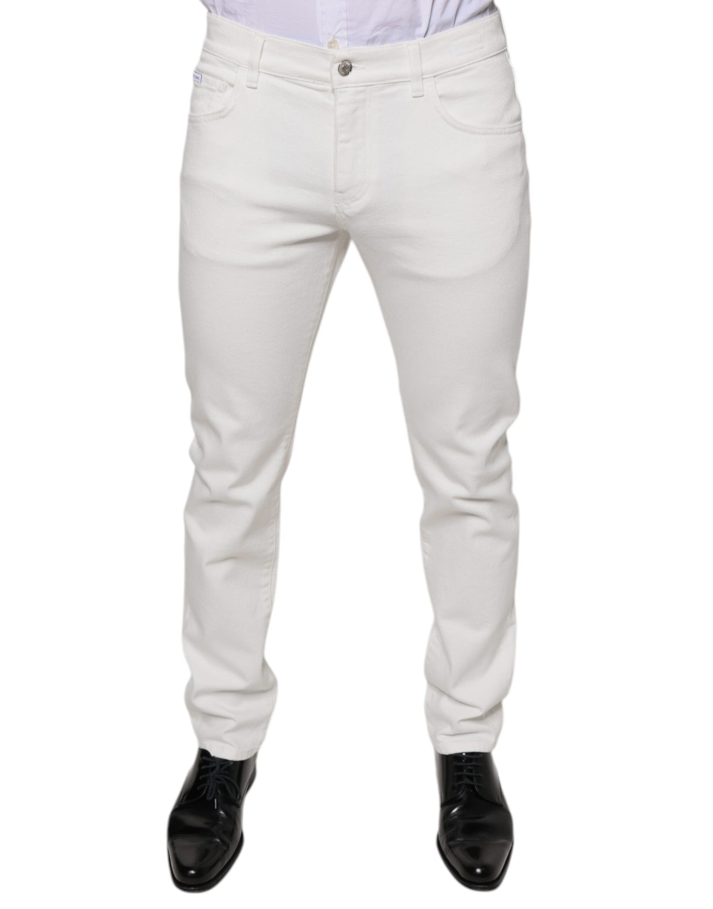 Weiße Skinny Slim Jeans aus Baumwolle für Herren
