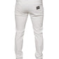 Weiße Skinny Slim Jeans aus Baumwolle für Herren