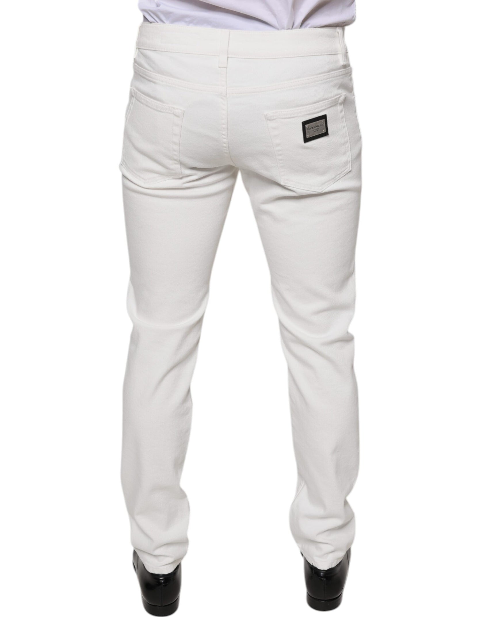 Weiße Skinny Slim Jeans aus Baumwolle für Herren