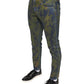 Blaue Slim Fit Jeans aus Baumwoll-Dye