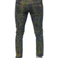 Blaue Slim Fit Jeans aus Baumwoll-Dye