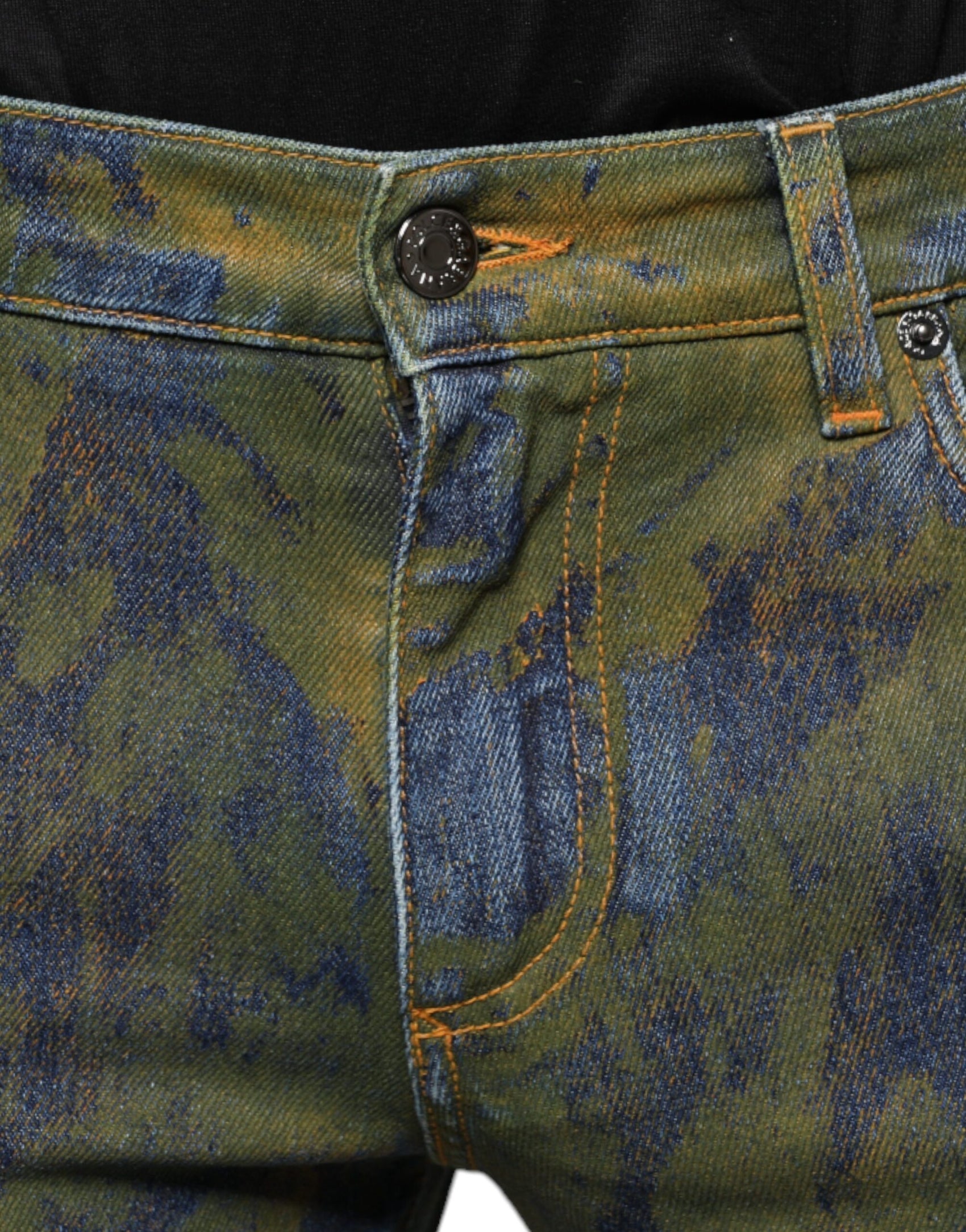 Blaue Slim Fit Jeans aus Baumwoll-Dye