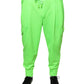Neongrüne Cargo-Jogginghose aus Polyester