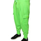 Neongrüne Cargo-Jogginghose aus Polyester