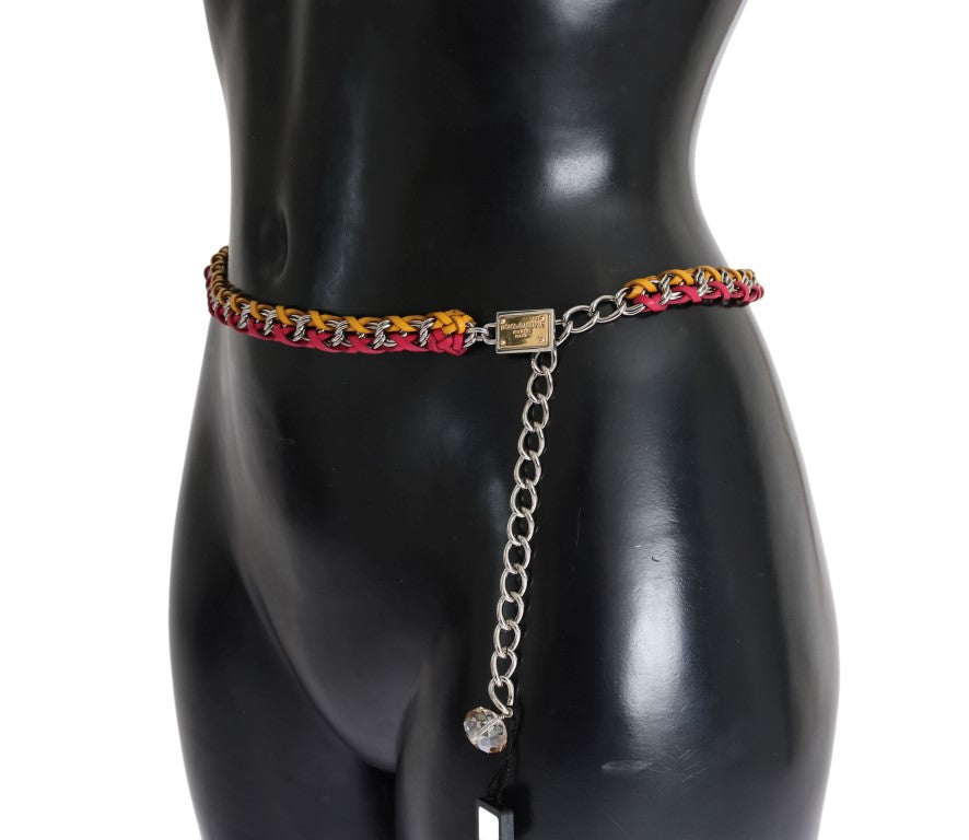 Elegant Multicolor Crystal-Embellished Belt