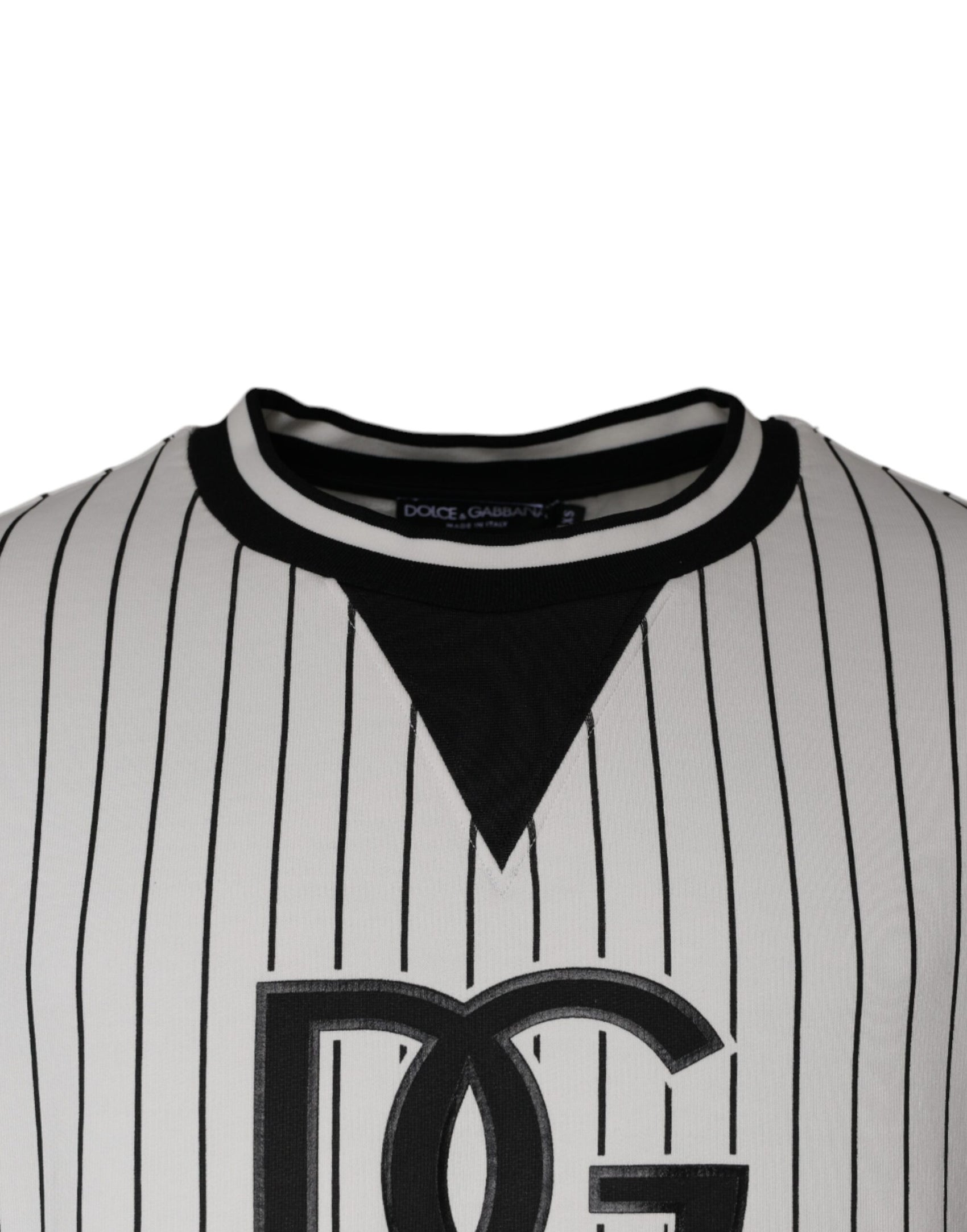 Schwarz-weiß gestreiftes Logo-Sweatshirt