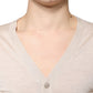 Beigefarbener Cardigan aus Kaschmir mit Knopfleiste