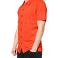 Oranges, lässiges Poloshirt aus Baumwolle mit Knopfleiste