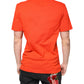Oranges, lässiges Poloshirt aus Baumwolle mit Knopfleiste