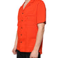 Oranges, lässiges Poloshirt aus Baumwolle mit Knopfleiste